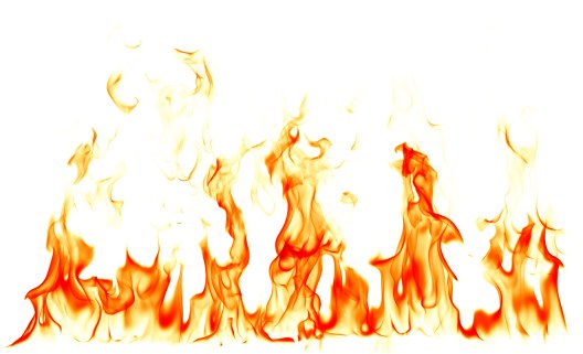 Fire flames isolated on white background